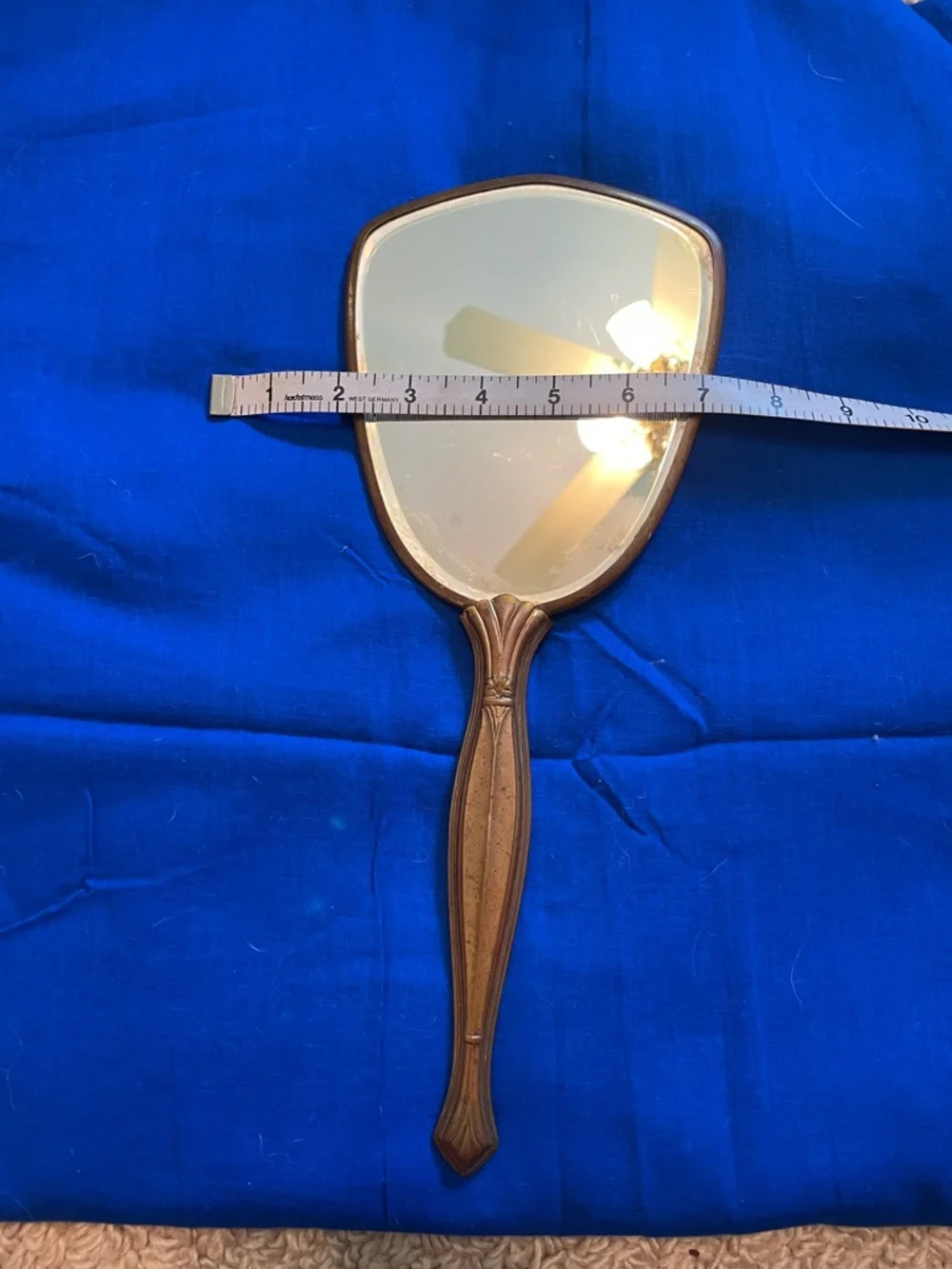 Vintage dried leaves handheld mirror